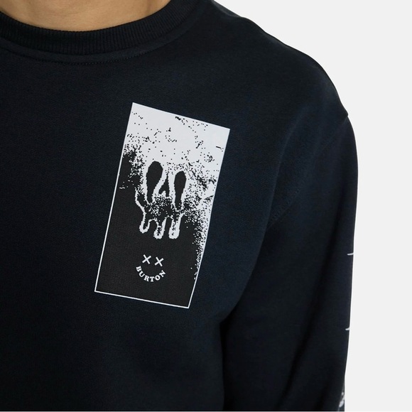 BURTON NWOT Skeleton Key 24 Fleece Crewneck Sweatshirt True Black 2024 - Men's M - Picture 9 of 9